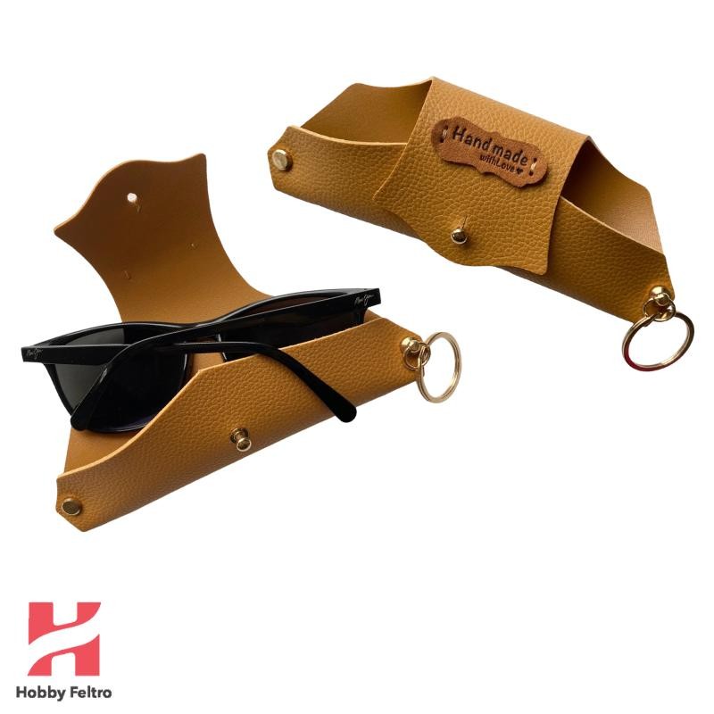 Portaocchiali Ecopelle Giallo Ocra COD.48