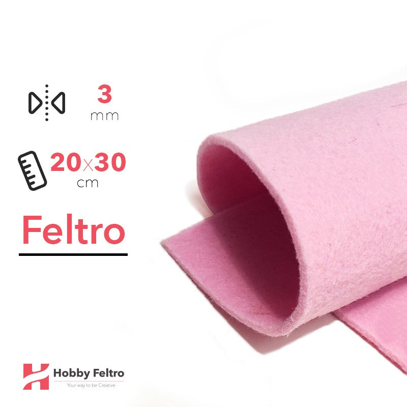 Feltro 20x30cm 3mm Rosa COD.08