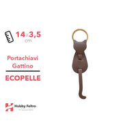 Portachiavi Gattino Ecopelle Antico Scuro COD.61