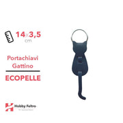Portachiavi Gattino Ecopelle Blu Notte COD.6