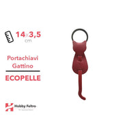 Portachiavi Gattino Ecopelle Bordeaux COD.8