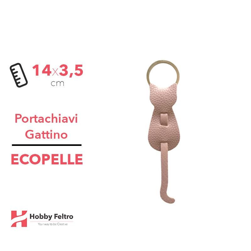 Portachiavi Gattino Ecopelle Cipria COD.29