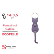Portachiavi Gattino Ecopelle Lilla COD.26