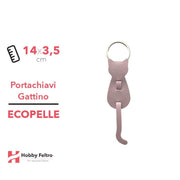 Portachiavi Gattino Ecopelle Rosa Antico COD.51