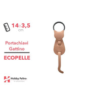 Portachiavi Gattino Ecopelle Salmone Chiaro COD.94