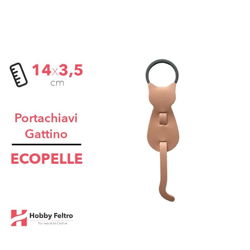 Portachiavi Gattino Ecopelle Salmone Chiaro COD.94