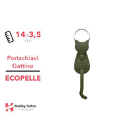 Portachiavi Gattino Ecopelle Verde COD.43