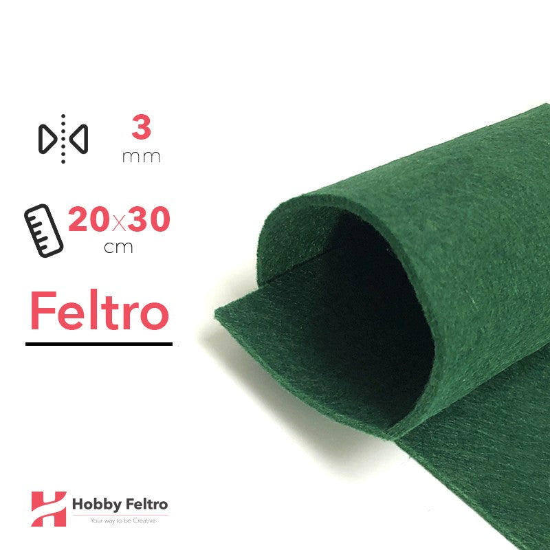 Feltro 20x30cm 3mm Verde Acceso COD.22