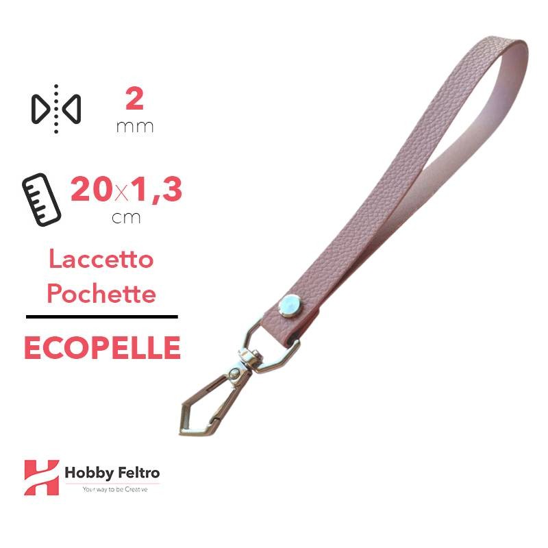 Laccetto Pochette Ecopelle Rosa Antico COD.51