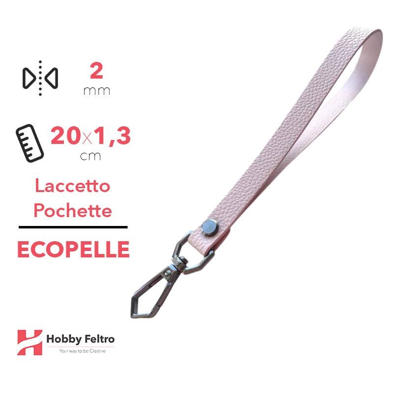 Laccetto Pochette Ecopelle Rosa Chiaro COD.35