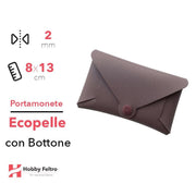 Portamonete con Bottone Ecopelle Antico Scuro COD.61