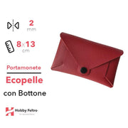 Portamonete con Bottone Ecopelle Bordeaux COD.8