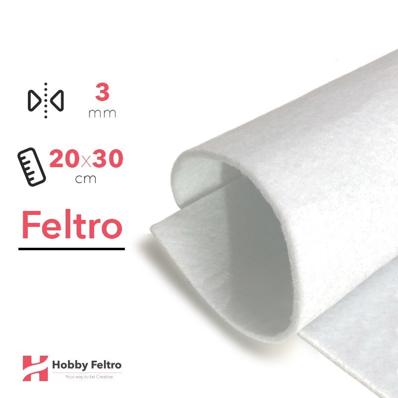 Feltro 20x30cm 3mm Bianco Ghiaccio COD.42