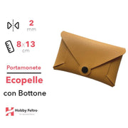 Portamonete con Bottone Ecopelle Giallo Ocra COD.48