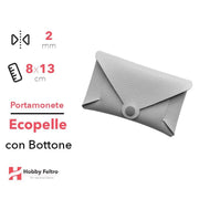 Portamonete con Bottone Ecopelle Grigio COD.27
