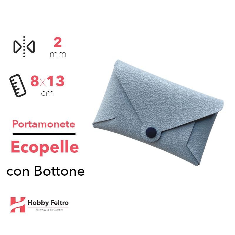 Portamonete con Bottone Ecopelle Jeans COD.25