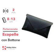 Portamonete con Bottone Ecopelle Nero COD.1