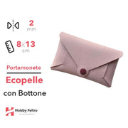 Portamonete con Bottone Ecopelle Rosa Antico COD.51