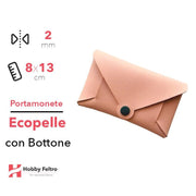 Portamonete con Bottone Ecopelle Salmone Chiaro COD.94
