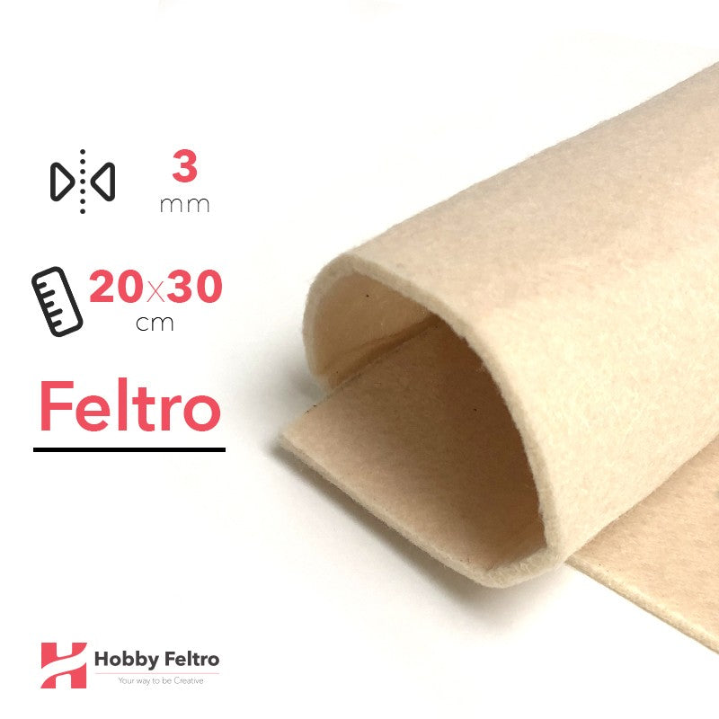 Feltro 20x30cm 3mm Bianco Avorio COD.57