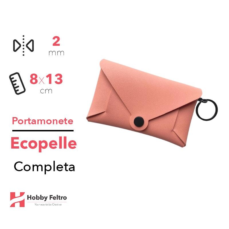 Portamonete completo Ecopelle Salmone Scuro COD.98