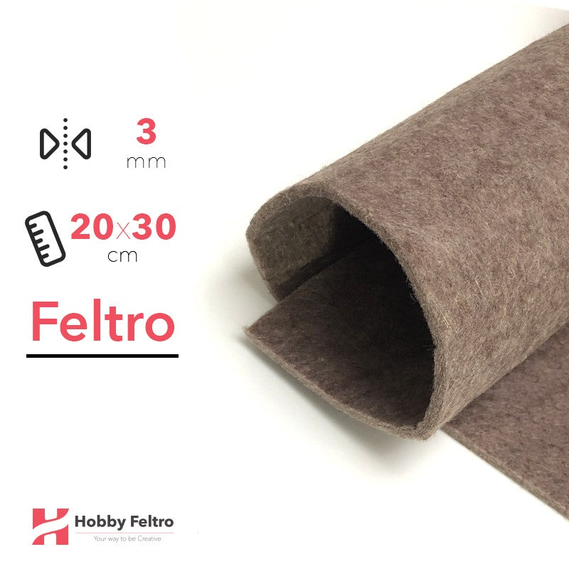 Feltro 20x30cm 3mm Marrone Pallido COD.64