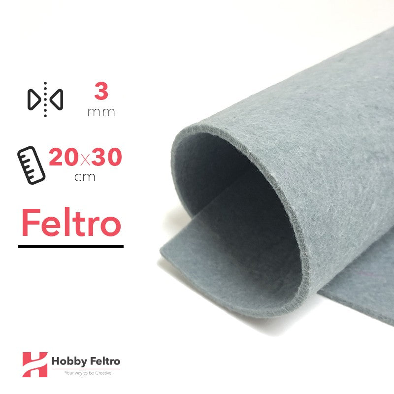 Feltro 20x30cm 3mm Grigio Marino COD.65