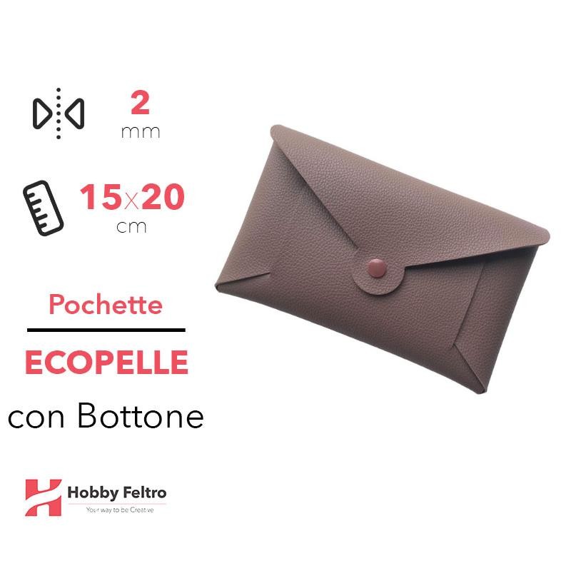 Pochette con Bottone Ecopelle Antico Scuro COD.61