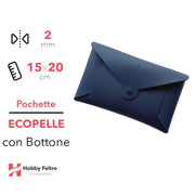 Pochette con Bottone Ecopelle Blu Notte COD.6