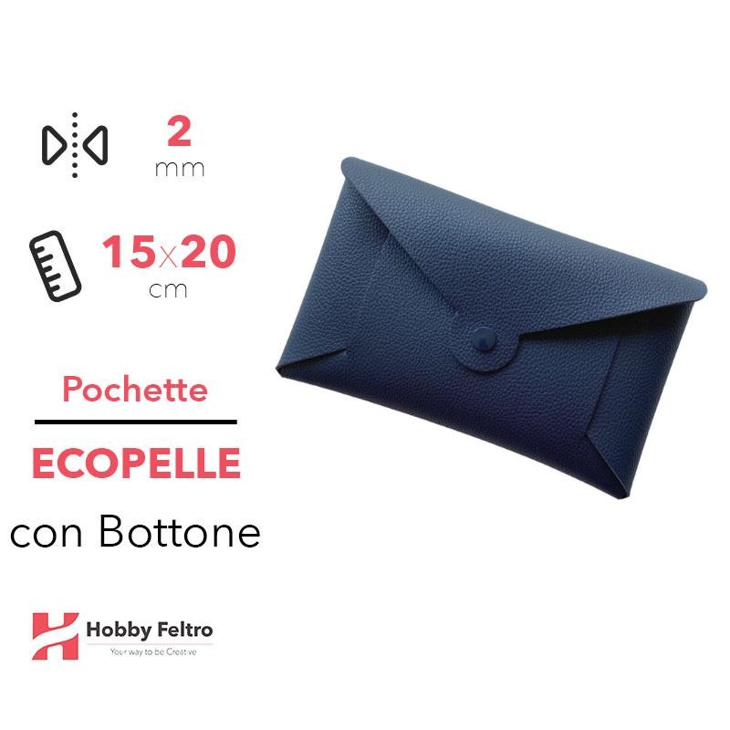 Pochette con Bottone Ecopelle Blu Notte COD.6
