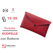 Pochette con Bottone Ecopelle Bordeaux COD.8