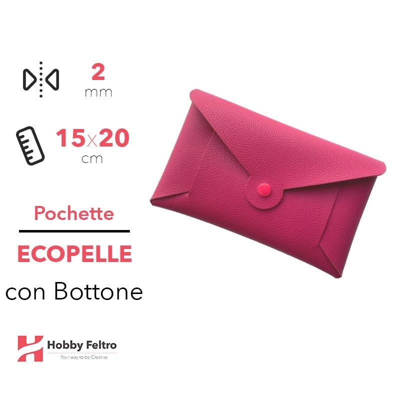 Pochette con Bottone Ecopelle Fucsia COD.42