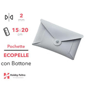 Pochette con Bottone Ecopelle Grigio COD.27