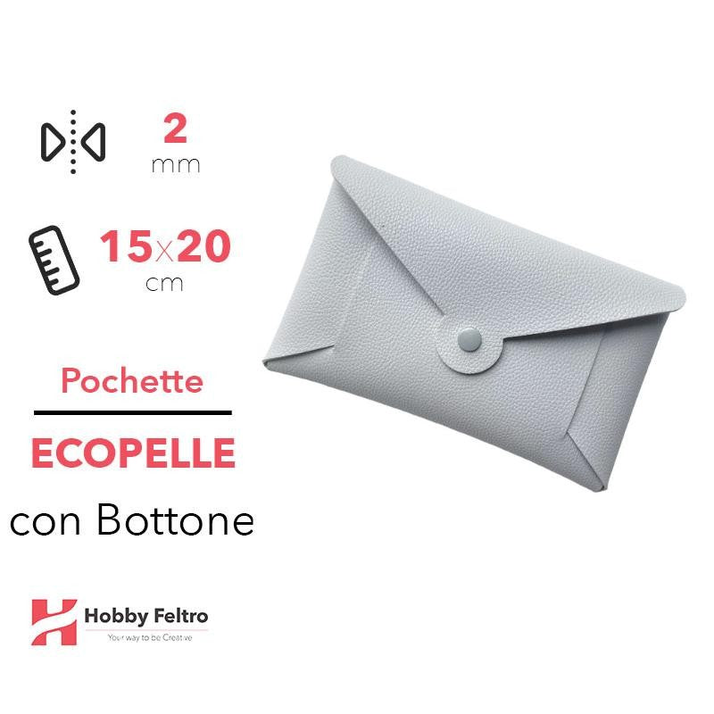Pochette con Bottone Ecopelle Grigio COD.27