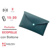 Pochette con Bottone Ecopelle Petrolio COD.46