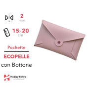 Pochette con Bottone Ecopelle Rosa Antico COD.51