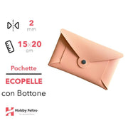 Pochette con Bottone Ecopelle Salmone Chiaro COD.94