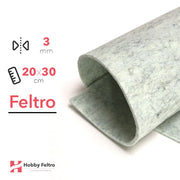 Feltro 20x30cm 3mm Bianco Verde Lanato COD.79