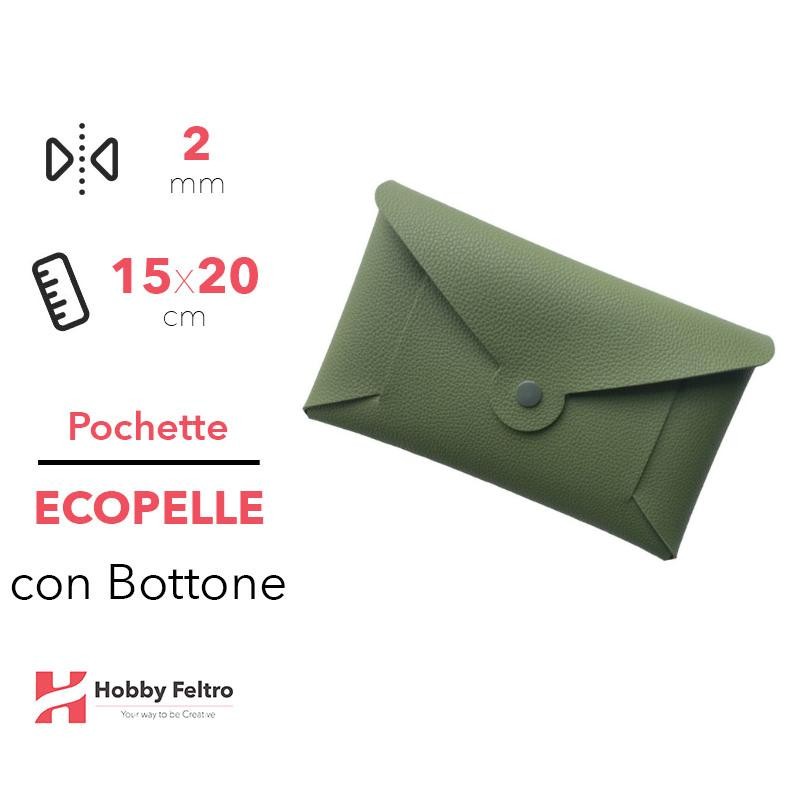 Pochette con Bottone Ecopelle Verde COD.43