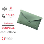 Pochette con Bottone Ecopelle Verde Salvia COD.99