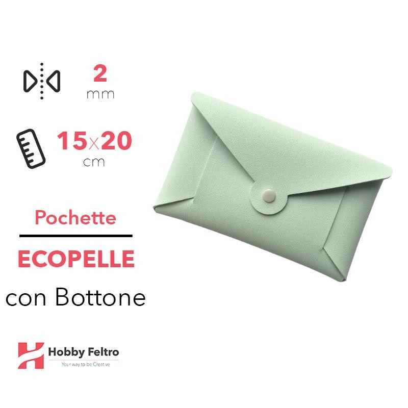 Pochette con Bottone Ecopelle Verdino COD.95