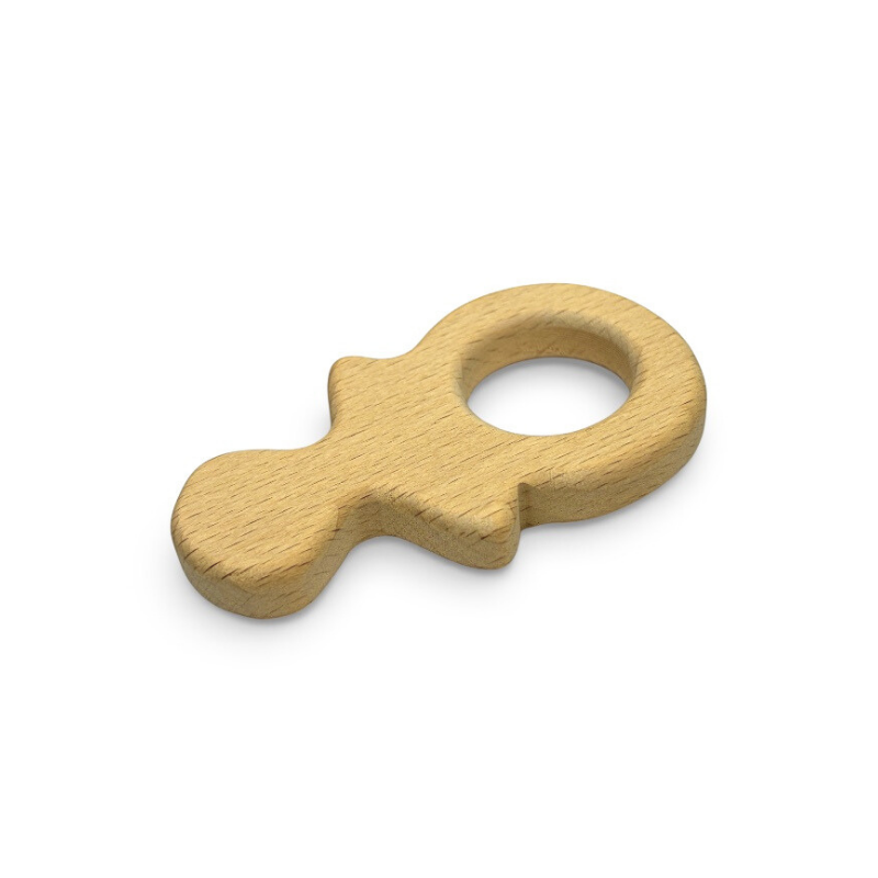 massaggiagengive Ciuccio 80x45mm legno naturale dentizione neonato