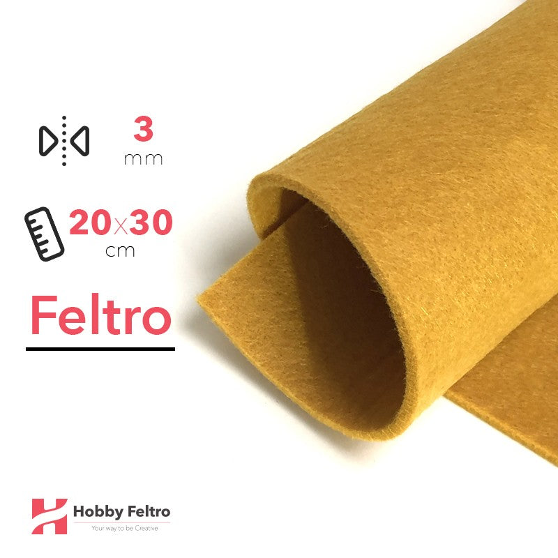 Feltro 20x30cm 3mm Giallo Miele COD.85
