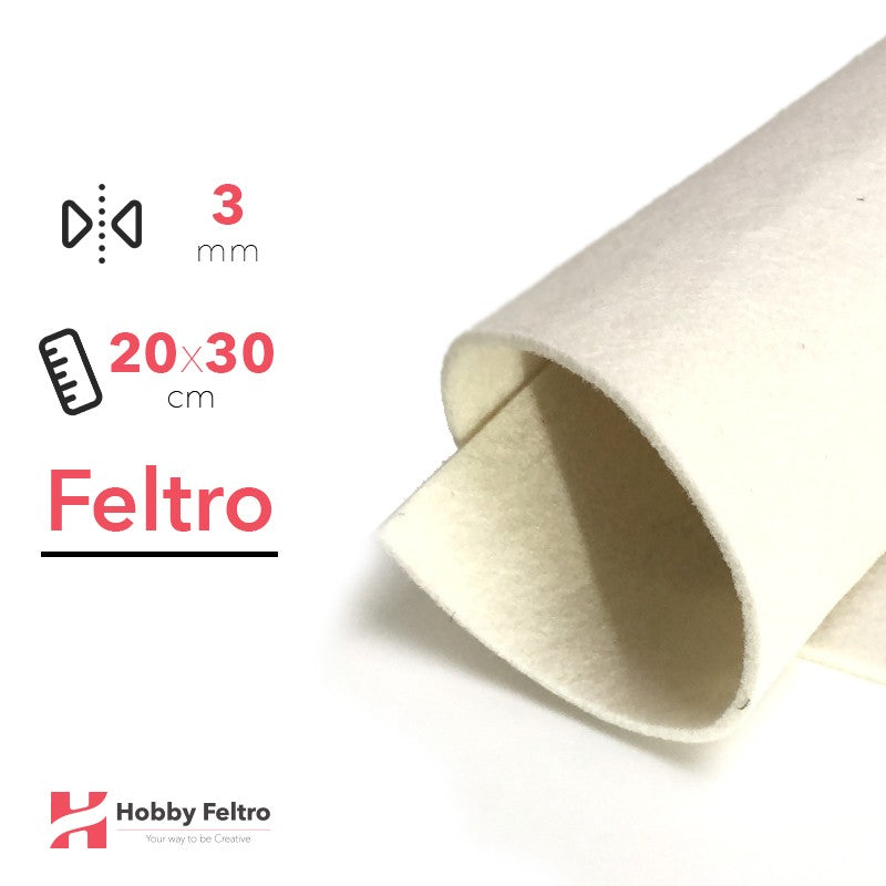 Feltro 20x30cm 3mm Bianco COD.88