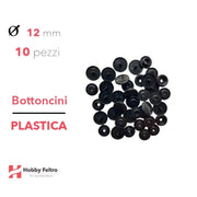 Bottoncini in plastica colorati Nero COD.B5