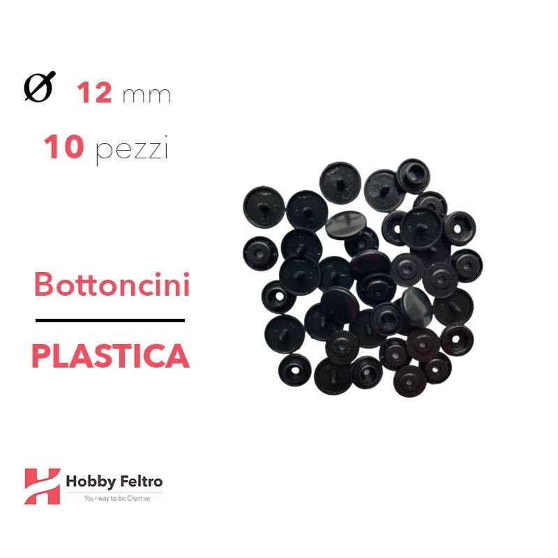 Bottoncini in plastica colorati Nero COD.B5