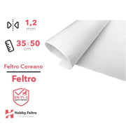Feltro coreano Bianco certificato EN71 1,2 mm COD801