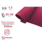 Feltro coreano Bordeaux certificato EN71 1,2 mm COD842
