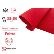 Feltro coreano Rosso certificato EN71 1,2 mm COD837