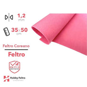 Feltro coreano Rosa Forte certificato EN71 1,2 mm COD829